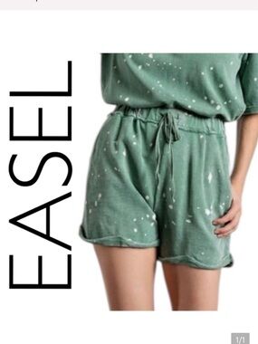 easel Mint-Green Paint-Splatter Lounge Shorts